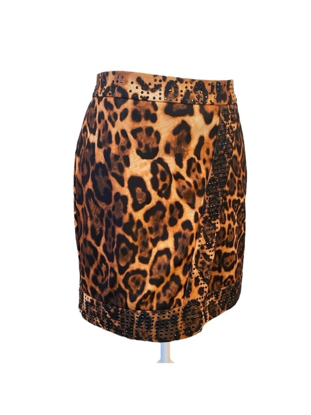 ak Anne Klein Urban Vintage 90s Y2k Leopard Print Skirt Size 40 (EU) 10 (US)